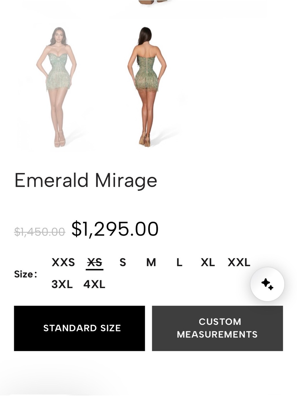 Strapless Beaded Fringe Mini Dress in Green - Picture 3 of 3